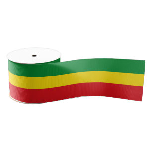 Ethiopische vlag kleuren lint, Afrika, Ethiopië Grosgrain Lint