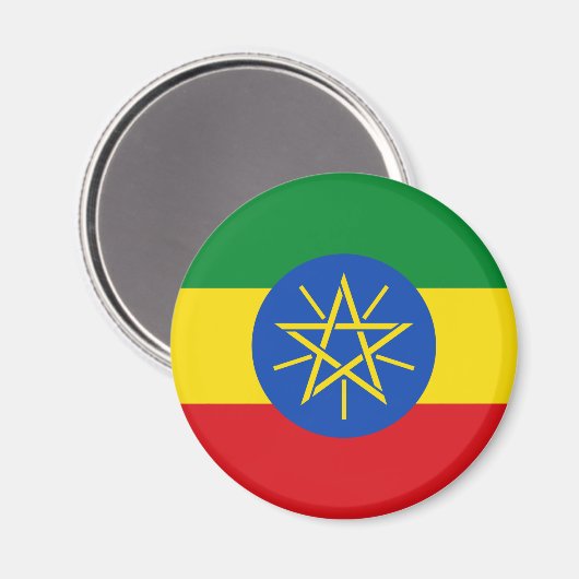 Ethiopische vlag Magnet Magneet (Voorkant / Achterkant)
