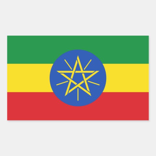 Ethiopische vlag rechthoekige sticker (Voorkant)