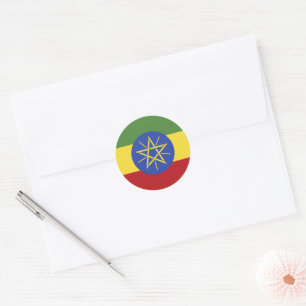 Ethiopische vlag ronde sticker