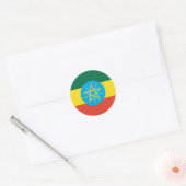 Ethiopische vlag ronde sticker (Envelop)