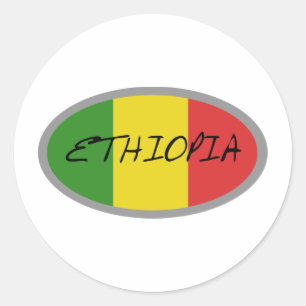 Ethiopische vlag! ronde sticker