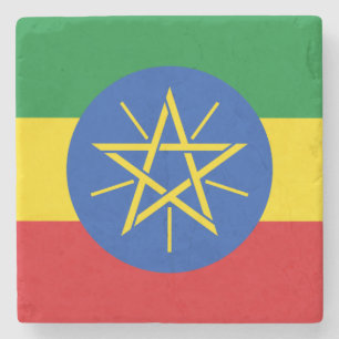 Ethiopische vlag stenen onderzetter