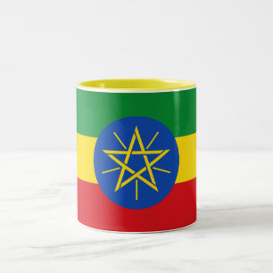 Ethiopische vlag tweekleurige koffiemok
