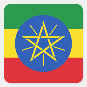 Ethiopische vlag vierkante sticker