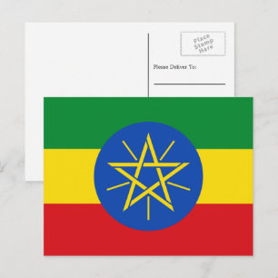 Ethiopische vlag, vlag van Ethiopië Briefkaart