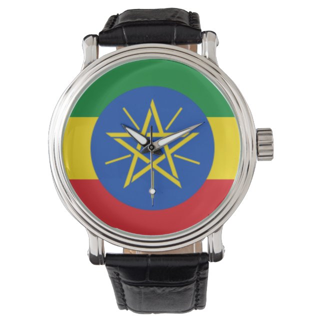 Ethiopische vlaghorloge horloge (Voorkant)