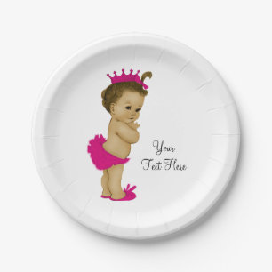 Ethische prinses baby shower papieren bordje
