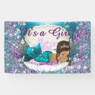 Ethische Zeemeermin Prinses Baby Shower Spandoek