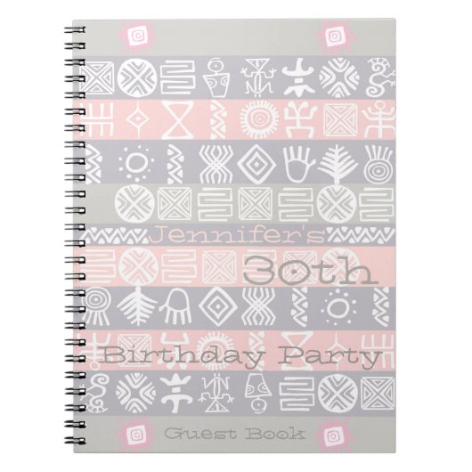 Ethnic 30th Birthday Party Personnalisable livre d (Devant)