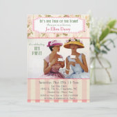 Ethnic African American Retro Tea Party Invitation (Debout devant)