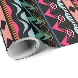 Ethnic Aztec Tribal Bright kleurrijk Patroon Cadeaupapier