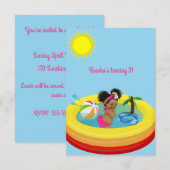 Ethnic Baby Girl Birthday Party Invitation (Devant / Derrière)