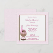 Ethnic Baby Girl Cradle Rose Shower Invitation (Devant / Derrière)