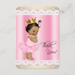 Ethnic Ballerina Tutu Baby Girl Dank u Bedankkaart