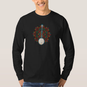Ethnic Banjo Player Folk country Music Acoustic in T-shirt