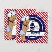 Ethnic Boy Nautisch Baby shower Kaart (Voorkant / Achterkant)