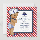 Ethnic Boy Nautisch Baby shower Kaart (Achterkant)