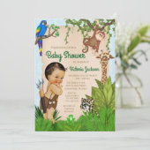 Ethnic Boy Safari Baby shower Kaart (Staand voorkant)