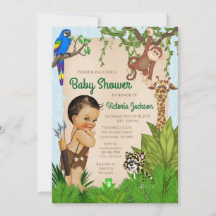 Ethnic Boy Safari Baby shower Kaart