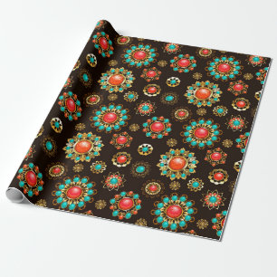 Ethnic Brooches naadloos patroonpatroon Cadeaupapier