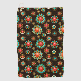 Ethnic Brooches naadloos patroonpatroon Golfhanddoek