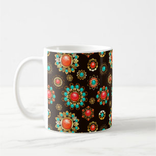 Ethnic Brooches naadloos patroonpatroon Koffiemok