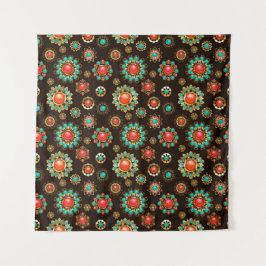 Ethnic Brooches naadloos patroonpatroon Wandkleed