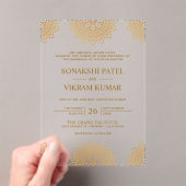 Ethnic Brown Mandala Indian Wedding Acryl Uitnodigingen (Insitu (Draagbaar))