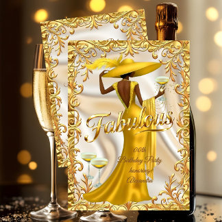 Ethnic Fabulous Birthday Gold Dress Gold Champagne Kaart
