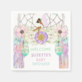 Ethnic Fairy Dream Catcher Feather Lavender Pink Servet