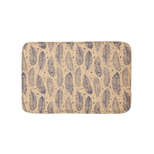 Ethnic Feather Outline Patroon Badmat (Voorkant)