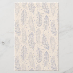 Ethnic Feather Outline Patroon Briefpapier