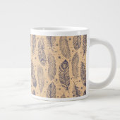 Ethnic Feather Outline Patroon Extra Grote Beker (Rechts)
