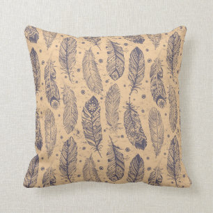 Ethnic Feather Outline Patroon Kussen