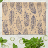 Ethnic Feather Outline Patroon Theedoek (Gevouwen)