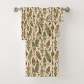 Ethnic Feather Towel Soft and Stylish Bath Decor (En situation)