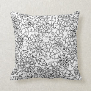 Ethnic Floral Doodle Kussen