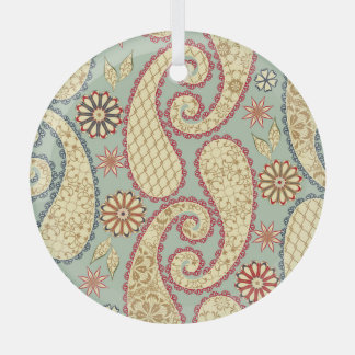 Ethnic floral, paisley vintage style. glas ornament