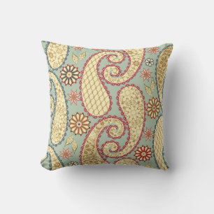 Ethnic floral, paisley vintage style. kussen