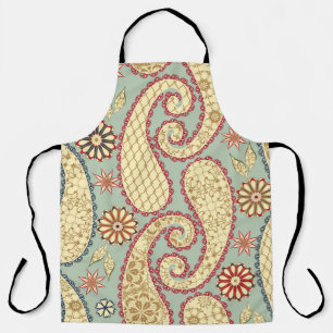 Ethnic floral, paisley vintage style. schort