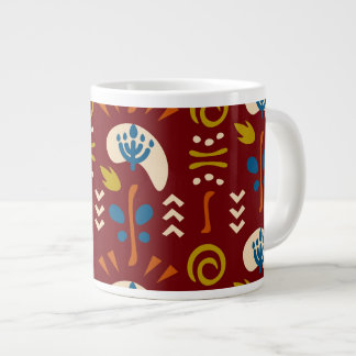 Ethnic Folk Floral Pattern Extra Grote Beker