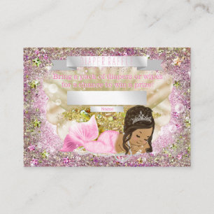 Ethnic Mermaid Baby shower Diaper Raffle Tickets Informatiekaartje