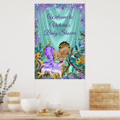 Ethnic Mermaid Baby shower Welkomstbord Poster (Keuken)