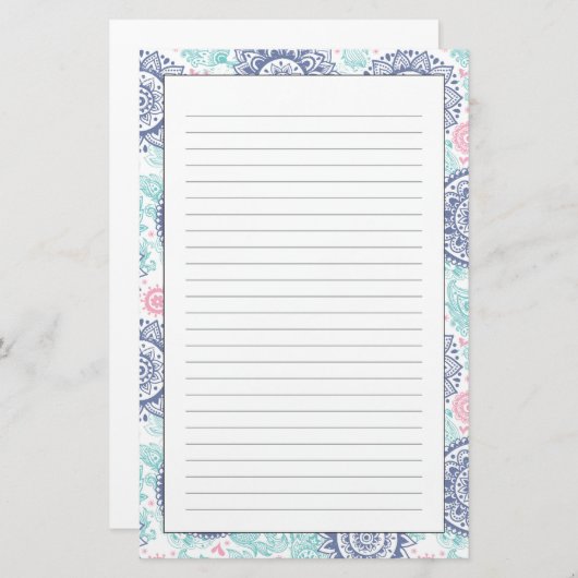 Ethnic Paisley Pattern Briefpapier (Voorkant / Achterkant)