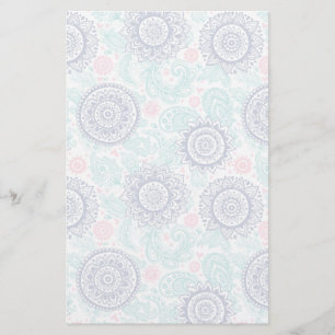 Ethnic Paisley Pattern Briefpapier