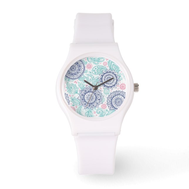 Ethnic Paisley Pattern Horloge (Voorkant)