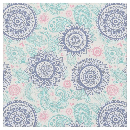 Ethnic Paisley Pattern Stof (Close Up)