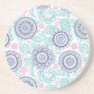 Ethnic Paisley Pattern Zandsteen Onderzetter