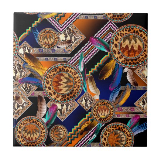 Ethnic Pattern  Tegeltje (Voorkant)